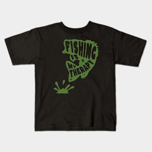 Fishing Is My Therapy Kids T-Shirt